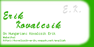 erik kovalcsik business card